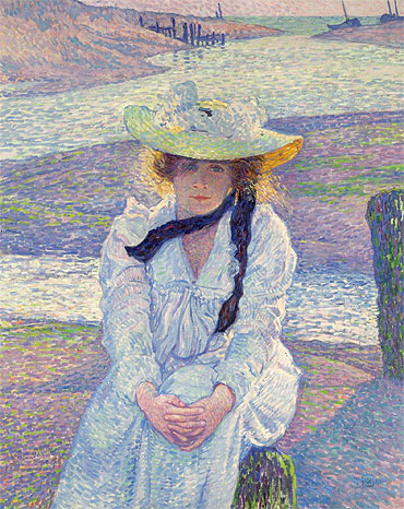 Young Woman at the Banks, 1901 | Rysselberghe | Painting Reproduction