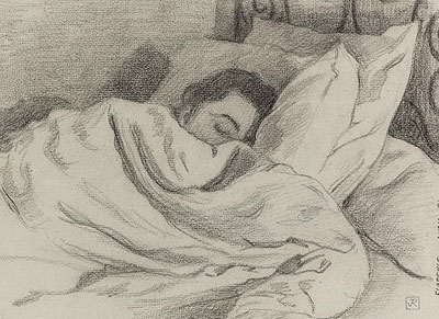 Sleeping Woman, 1890 | Rysselberghe | Gemälde Reproduktion