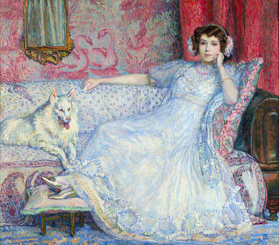 The Lady in White (Portrait of Madam Helen Keller), 1907 | Rysselberghe | Painting Reproduction