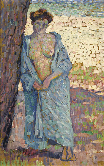 Young Woman In The Blue Peignoir, 1905 | Rysselberghe | Gemälde Reproduktion