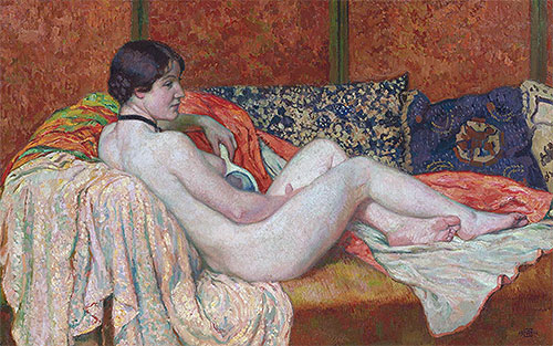 Resting Nude Model, 1914 | Rysselberghe | Painting Reproduction