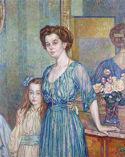 Frau Bodenhausen mit einem Kind | Rysselberghe | Gemälde Reproduktion