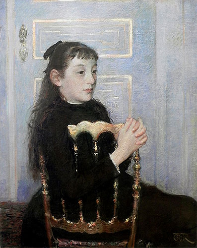 Portrait of Camille van Mons, 1886 | Rysselberghe | Gemälde Reproduktion