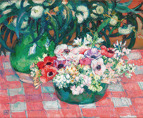 Anemonen und Eukalyptus | Rysselberghe | Gemälde Reproduktion