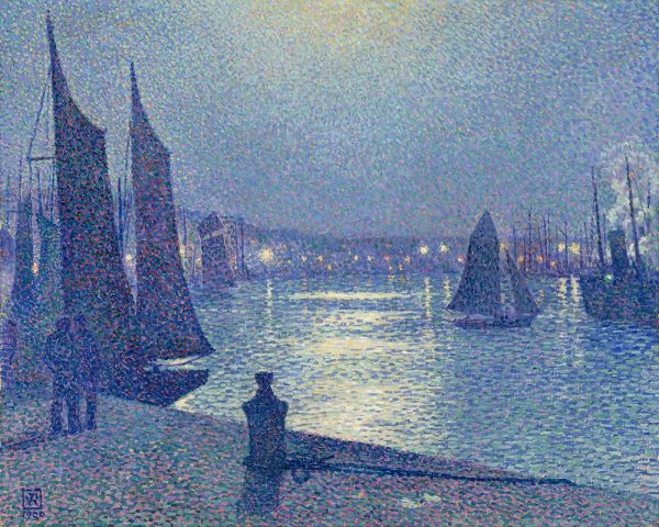Mondschein in Boulogne-sur-Mer, 1900 von Rysselberghe | Gemälde-Reproduktion