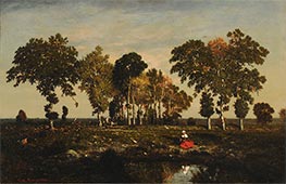 Der Teich, c.1842/43 von Theodore Rousseau | Gemälde-Reproduktion