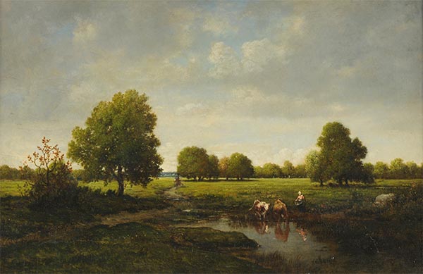 The Watering Place, n.d. by Theodore Rousseau | Painting Reproduction