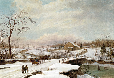 Philadelphia Winter Landscape, c.1830/45 | Thomas Birch | Painting Reproduction