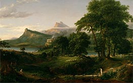 Der Verlauf des Imperiums: Der arkadische oder pastorale Staat, 1834 von Thomas Cole | Gemälde-Reproduktion