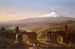 Mount Etna From Taormina, Sicily, 1843 by Thomas Cole | Painting Reproduction