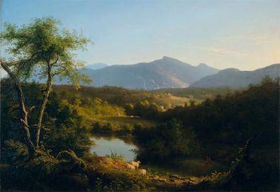 『狩人の帰宅』Tomas Cole作 ★激レア！木製フレーム付！約64×44cm View Near the Village of Catskill | Thomas Cole | Painting