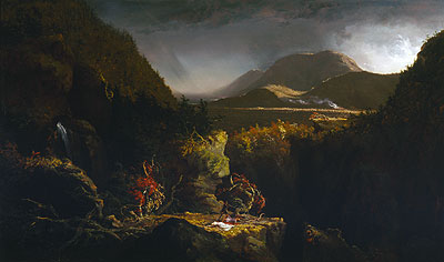 Landschaft mit Figuren (Der letzte der Mohikaner) | Thomas Cole | Gemälde Reproduktion