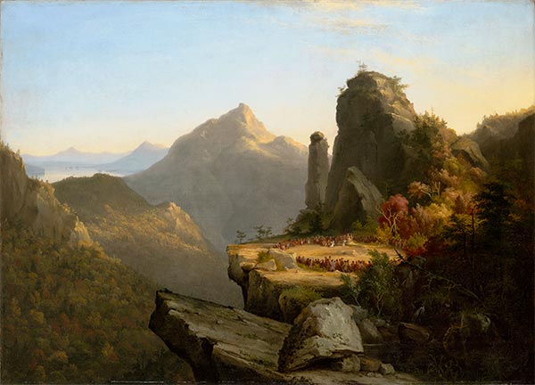 Scene from'The Last of the Mohicans', Cora Kneeling at the Feet of Tamenund, 1827 | Thomas Cole | Painting Reproduction