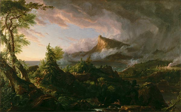 Der Kurs des Imperiums: Der wilde Staat, 1834 | Thomas Cole | Gemälde Reproduktion