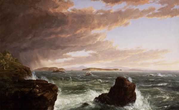 Blick über die Frenchman's Bay von Mt. Desert Island, nach einer Sturmböe, 1845 | Thomas Cole | Gemälde Reproduktion