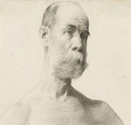 Head and Shoulders of a Bearded Man, undated by Thomas Eakins | Painting Reproduction