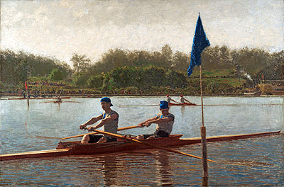 The Biglin Brothers Turning the Stake Boat, 1873 by Thomas Eakins | Painting Reproduction