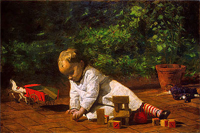 Baby at Play, 1876 | Thomas Eakins | Gemälde Reproduktion