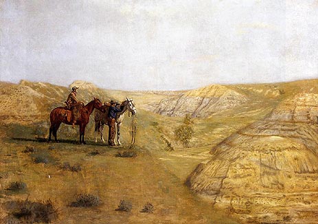 Cowboys in the Badlands, 1888 by Thomas Eakins | Painting Reproduction