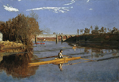 Max Schmitt in a Single Scull, 1871 | Thomas Eakins | Painting Reproduction