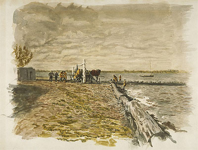 Die Seine zeichnen, 1882 von Thomas Eakins | Gemälde-Reproduktion