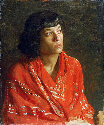 Der rote Schal | Thomas Eakins | Gemälde Reproduktion