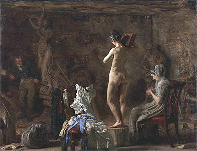 William Rush schnitzt seine allegorische Figur des Schuylkill River | Thomas Eakins | Gemälde Reproduktion