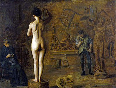 William Rush Carving His Allegorical Figure of the Schuylkill River | Thomas Eakins | Painting Reproduction
