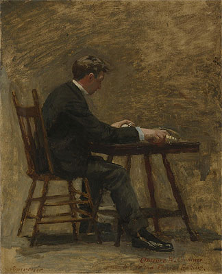 Der Zeitmesser (Studie für 'Zwischen den Runden') | Thomas Eakins | Gemälde Reproduktion