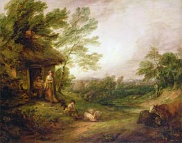 Cottage Door with Girl and Pigs, c.1786 by Gainsborough | Painting Reproduction