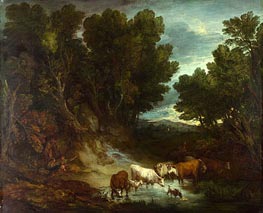 The Watering Place, b.1777 by Gainsborough | Painting Reproduction