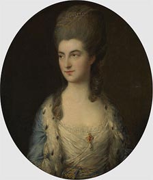 Portrait of a Young Woman (Miss Sparrow), Undated by Gainsborough | Painting Reproduction