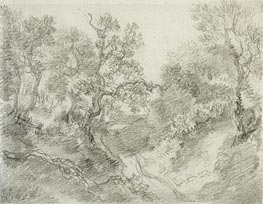 Wooded Landscape, Undated von Gainsborough | Gemälde-Reproduktion