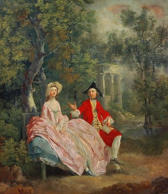 Conversation in a Park (Portrait of the Artist and his Wife, Margaret Burr), 1746 | Gainsborough | Painting Reproduction
