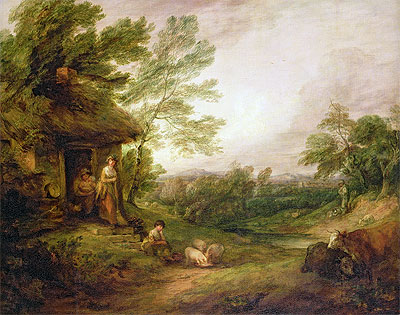 Cottage Door with Girl and Pigs, c.1786 | Gainsborough | Gemälde Reproduktion