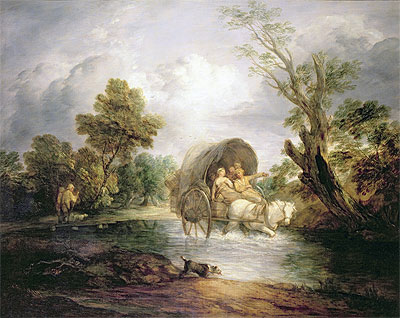 A Country Cart Crossing a Ford, c.1786 | Gainsborough | Painting Reproduction