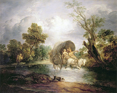 A Country Cart Crossing a Ford | Gainsborough | Painting Reproduction