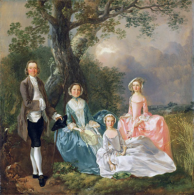 Mr and Mrs John Gravenor and their Daughters, Elizabeth and Ann, Undated | Gainsborough | Painting Reproduction