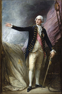 Portrait of George Brydges Rodney, 1st Lord Rodney, 1782 | Gainsborough | Painting Reproduction