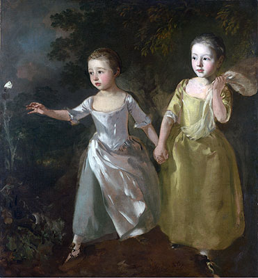 The Painter's Daughters Chasing a Butterfly, c.1756 | Gainsborough | Painting Reproduction