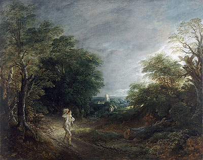 Wooded Landscape with a Woodcutter, c.1762/63 | Gainsborough | Painting Reproduction