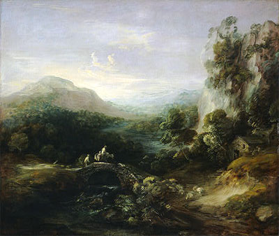 Mountain Landscape with Bridge, c.1783/84 | Gainsborough | Painting Reproduction
