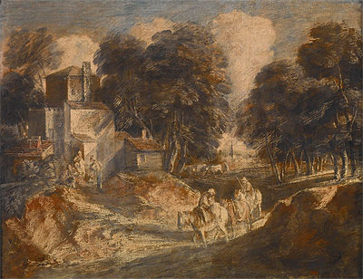Landscape with Travelers, 1772 | Gainsborough | Painting Reproduction