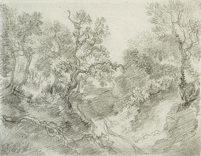 Wooded Landscape, n.d. by Gainsborough | Painting Reproduction