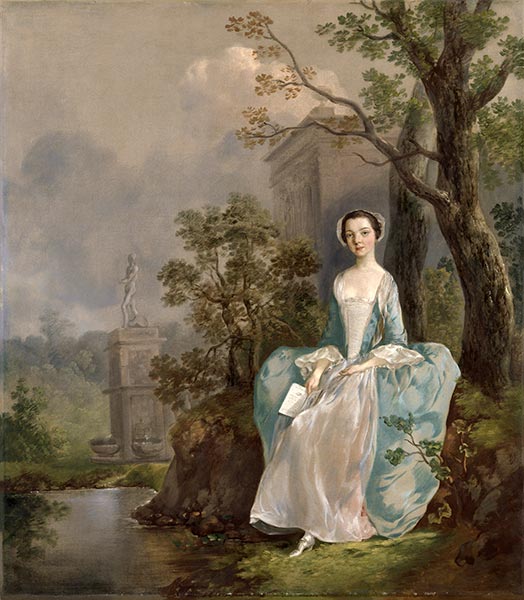 Girl with a Book Seated in a Park, c.1750 | Gainsborough | Painting Reproduction