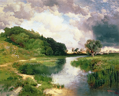 Approaching Storm, Amagansett, 1884 | Thomas Moran | Gemälde Reproduktion