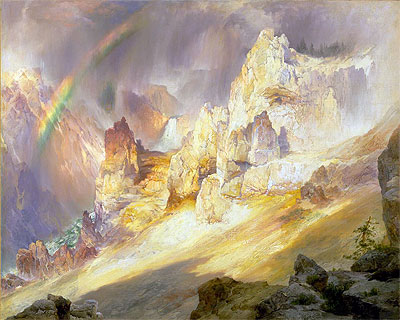 Rainbow over the Grand Canyon of the Yellowstone, 1900 | Thomas Moran | Painting Reproduction