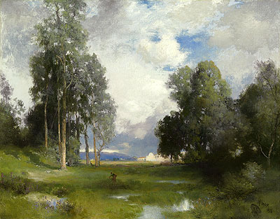 Santa Barbara Mission, 1916 by Thomas Moran | Painting Reproduction