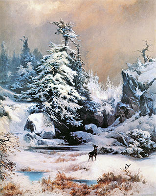 Winter in the Rockies, 1867 | Thomas Moran | Painting Reproduction