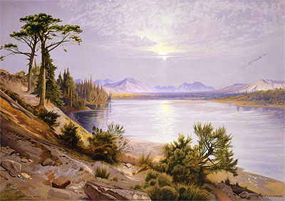 Head of the Yellowstone River, 1875 by Thomas Moran | Painting Reproduction